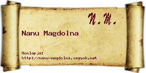 Nanu Magdolna névjegykártya